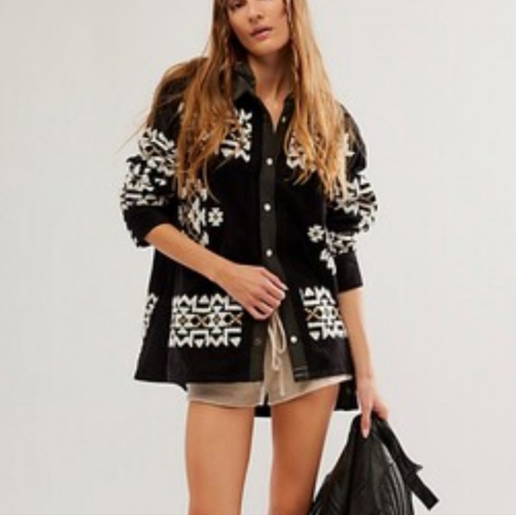 Free People We The Free Cozy Up Embroidered Shirt - Picture 4 of 12